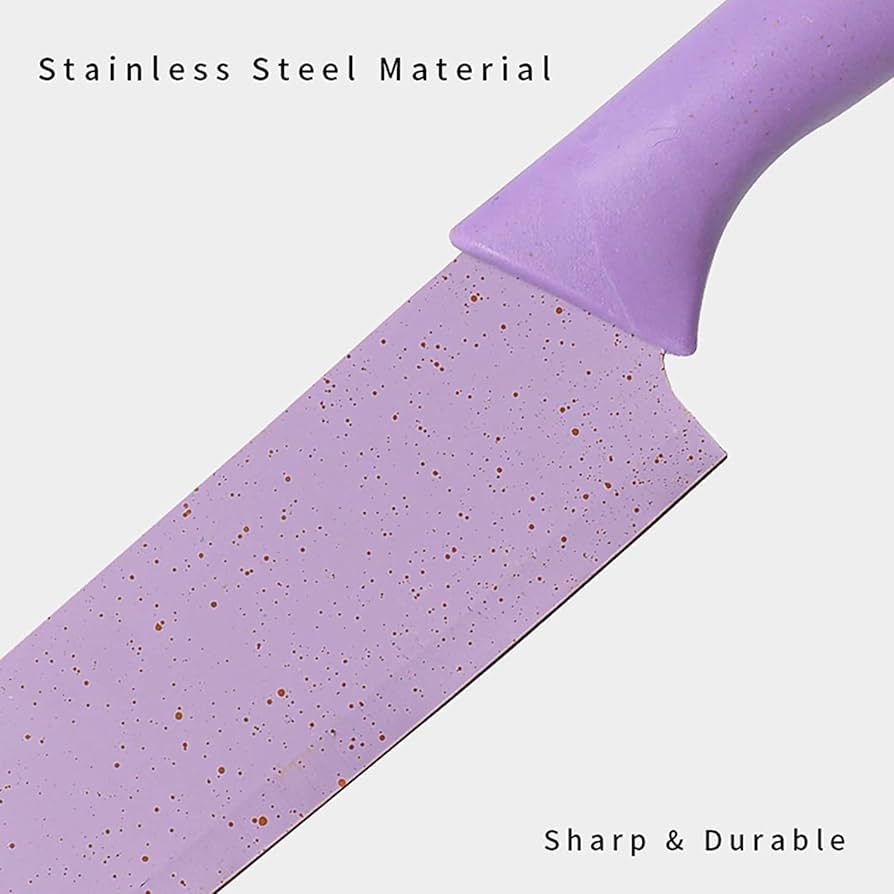 Set of 3 Purple Stainless Steel Meat Cleaver - Bone Cutting Kitchen Knife