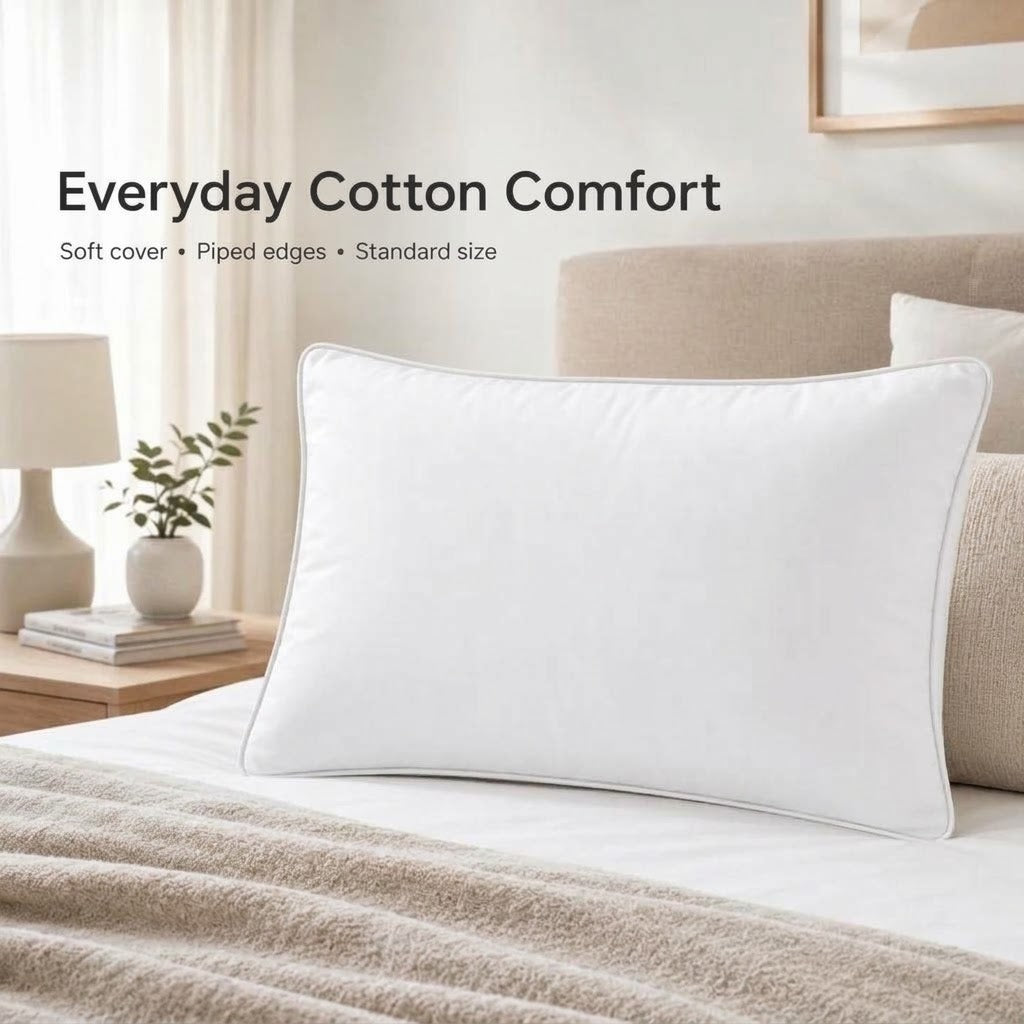 Piped Edge Bed Pillows Pack of 2