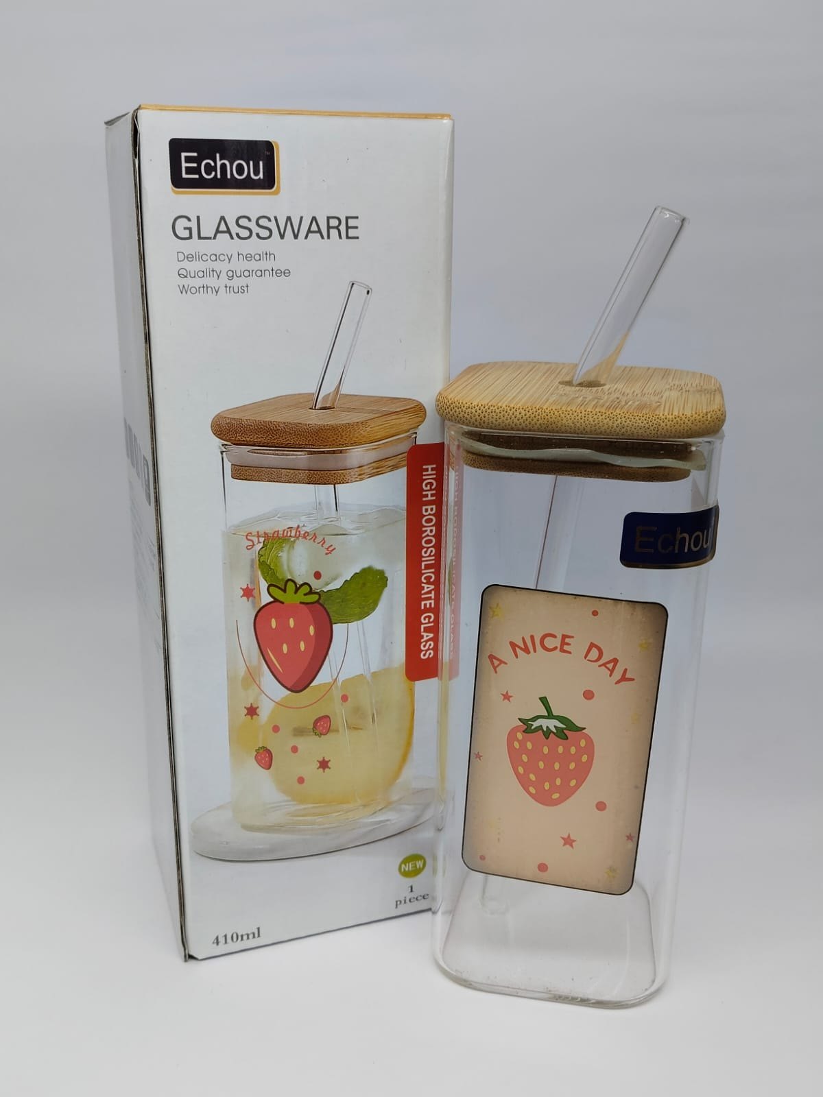 Juice Glass with straw | 1PC AIR TIGHT STRAW JUICE JAR | 540Ml