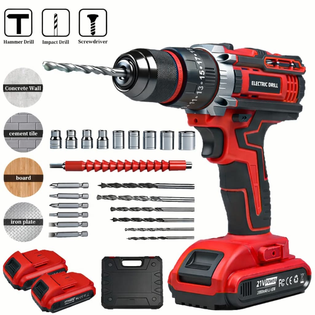 Milwaukee 36V Cordless Drill Machine Set with Full Tool Kit