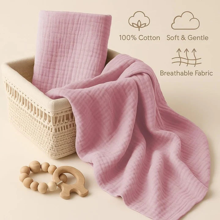 2 Packs Swaddle Blankets for Unisex, Newborn Receiving Blanket