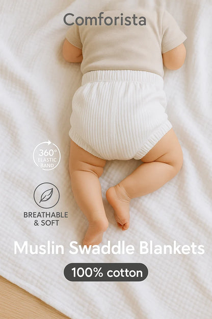 2 Packs Swaddle Blankets for Unisex, Newborn Receiving Blanket