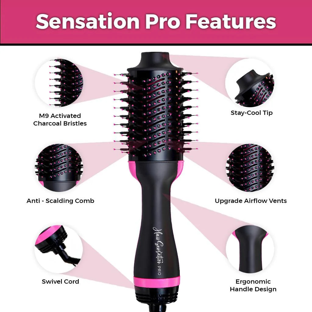One Step Hot Air Brush - Hair Dryer, Styler and Volumizer Brush (1000W)