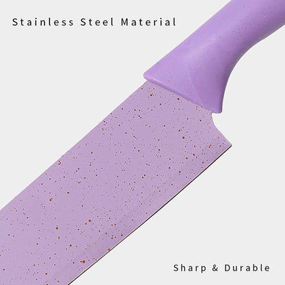 Set of 3 Purple Stainless Steel Meat Cleaver - Bone Cutting Kitchen Knife