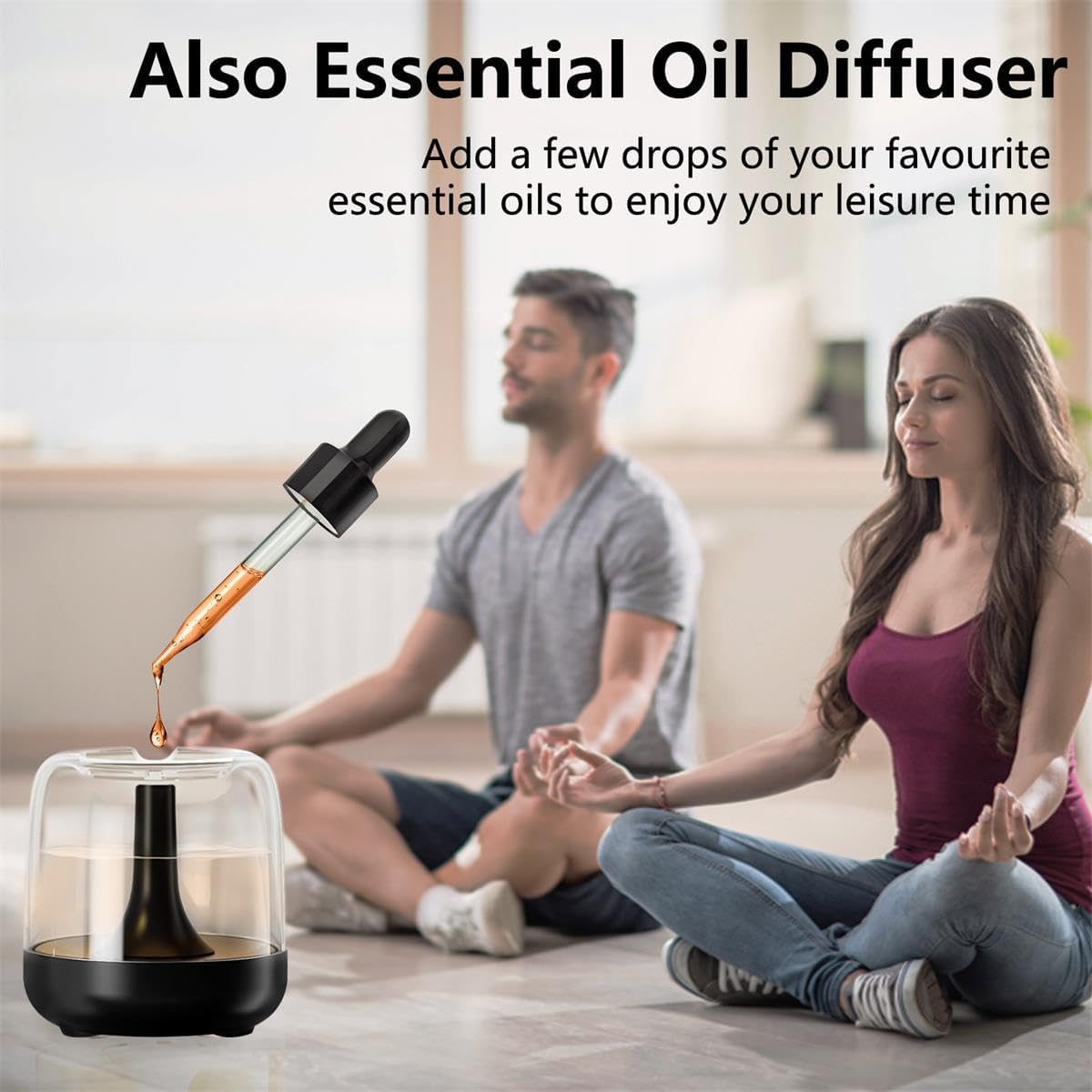 Portable LED Air Humidifier 650ml - 7 Ambient Lights & 2 Mist Modes