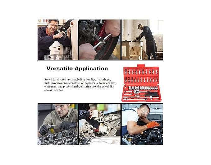 46-piece, 1/4-inch Drive Socket and Ratchet Wrench Set