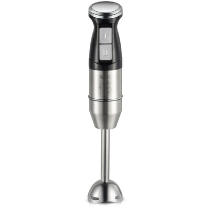 Hand blender with black and silver design