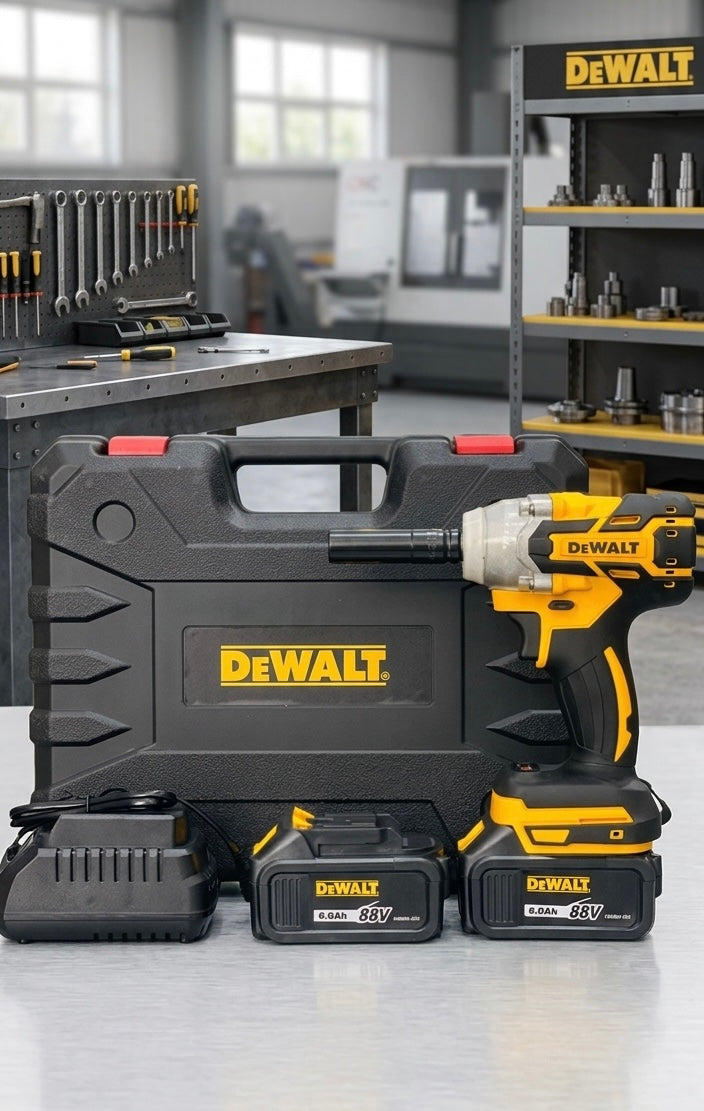 DeWalt 88V Brushless Impact Wrench Kit – 320Nm Power | Dual Battery | Heavy Duty Tool Set