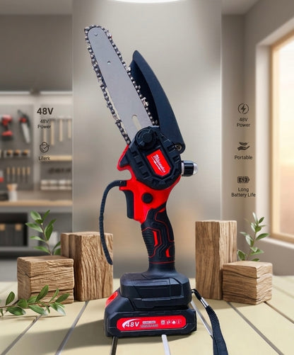 Milwaukee 48V Mini Chainsaw Kit – 6 Inch | 2 Batteries | High-Power Li-Ion 5.0Ah