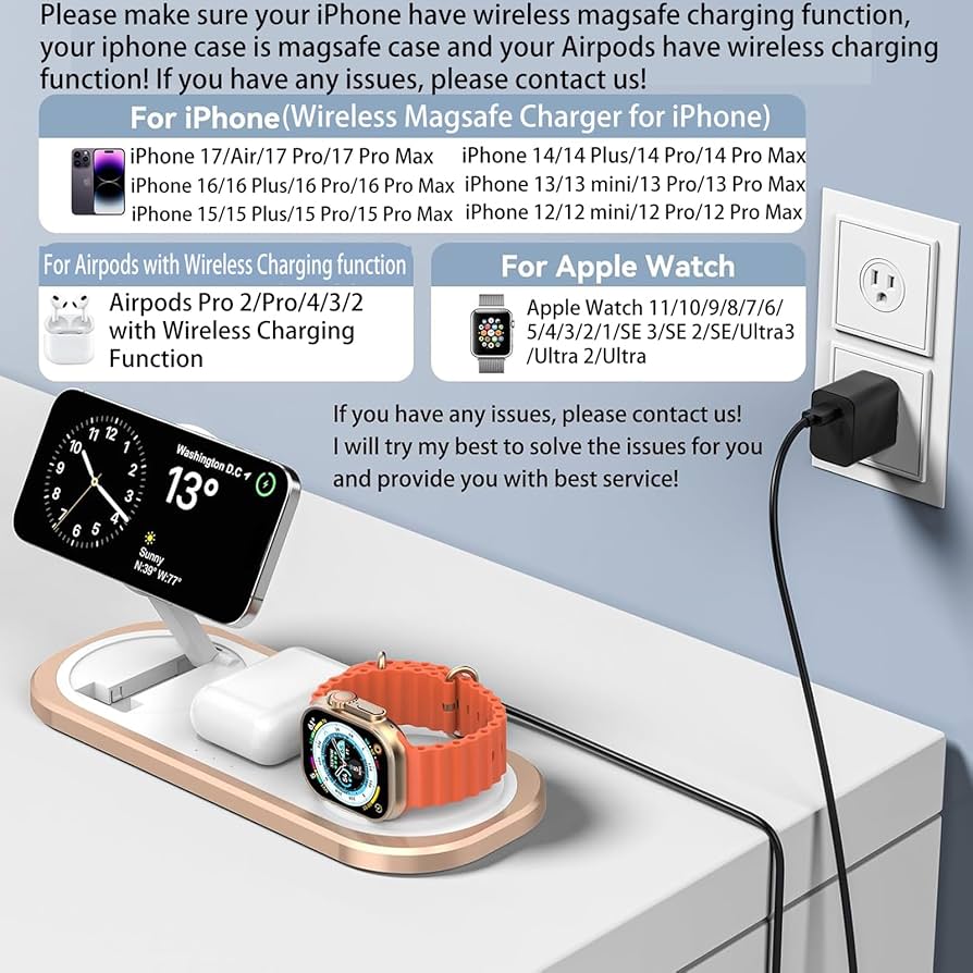 Charging Station Magnetic: 3-in-1 Wireless Charger