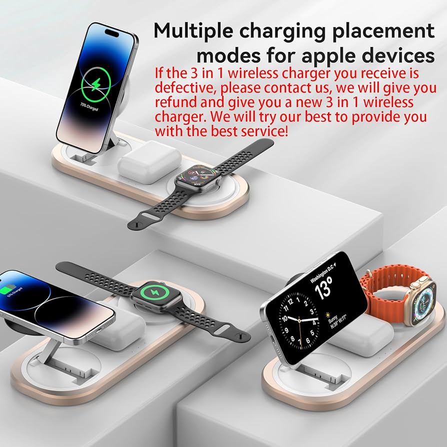Charging Station Magnetic: 3-in-1 Wireless Charger