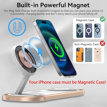 Charging Station Magnetic: 3-in-1 Wireless Charger