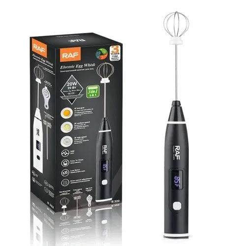 Electric Egg RAF 3 in 1Whisk and Coffee Mixer Milk Frother 3 Speeds 20 W Coffee Beater Multi-Purpose Digital Display