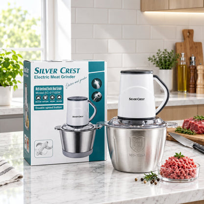 Silver Crest 3L Chopper | Electric Meat Grinder with 6 stainless steel blades