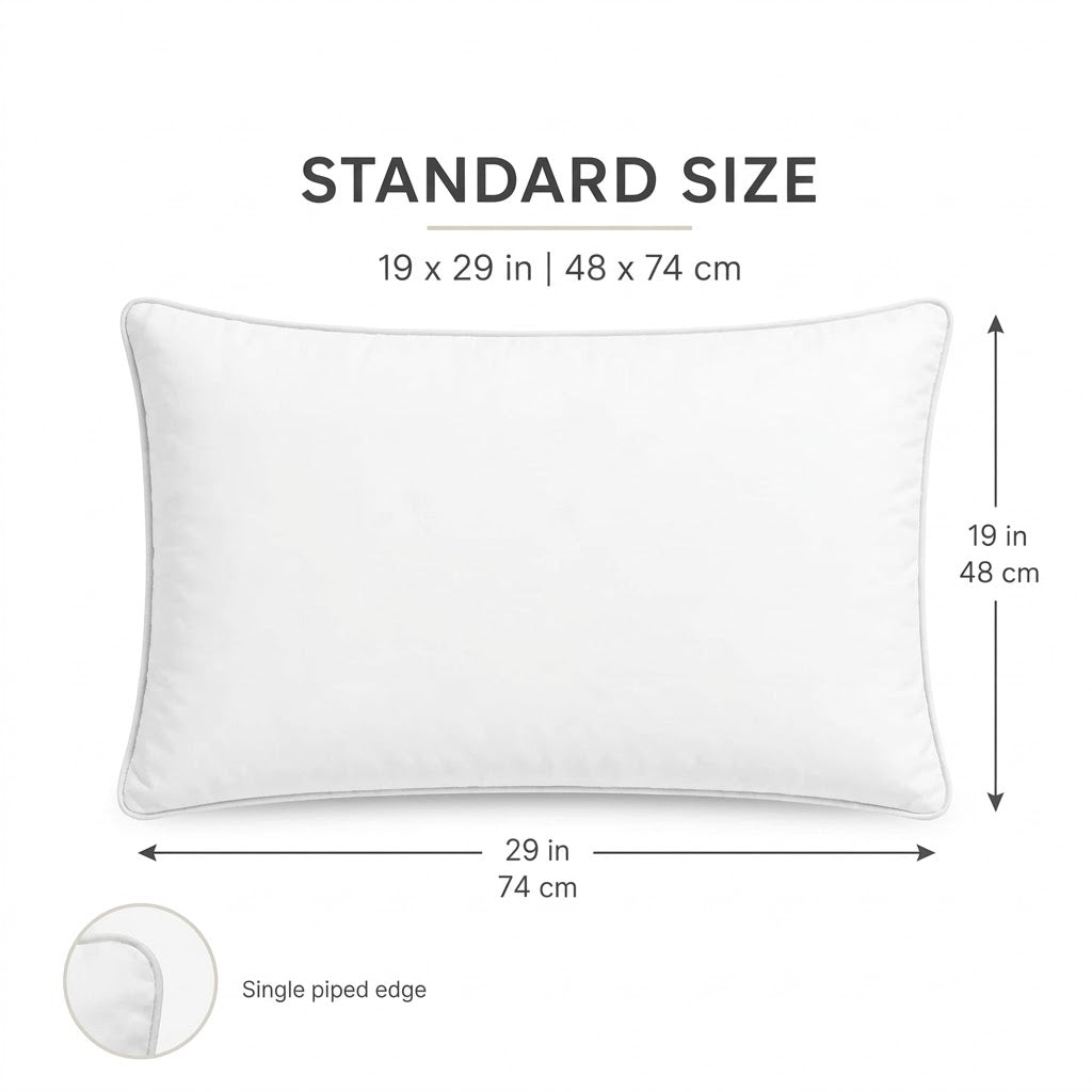 Piped Edge Bed Pillows Pack of 2