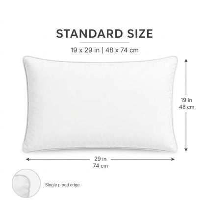 Piped Edge Bed Pillows Pack of 2