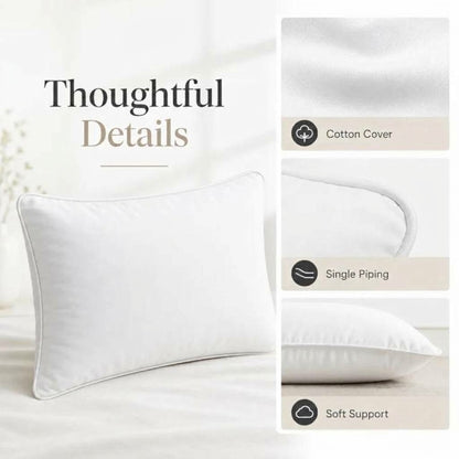 Piped Edge Bed Pillows Pack of 2