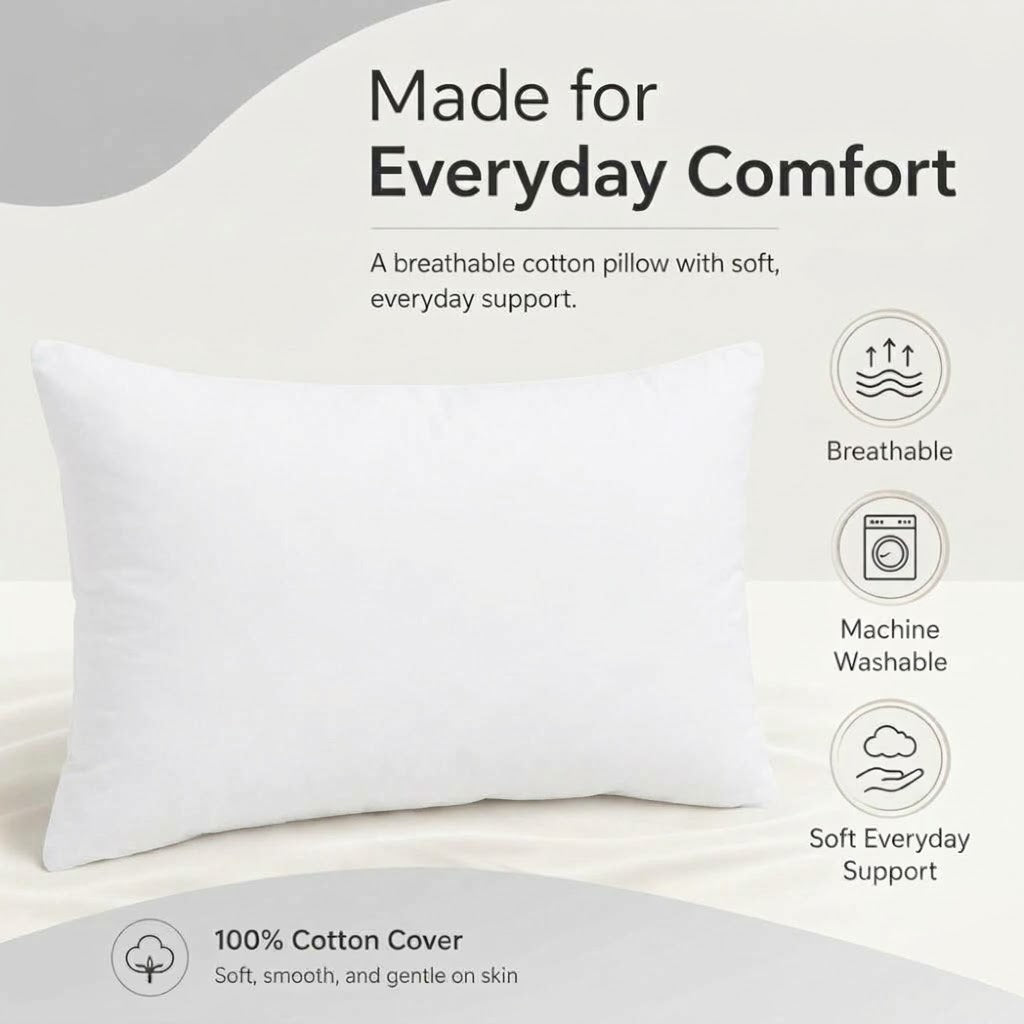 Premium Cotton Pillow Pack of 2
