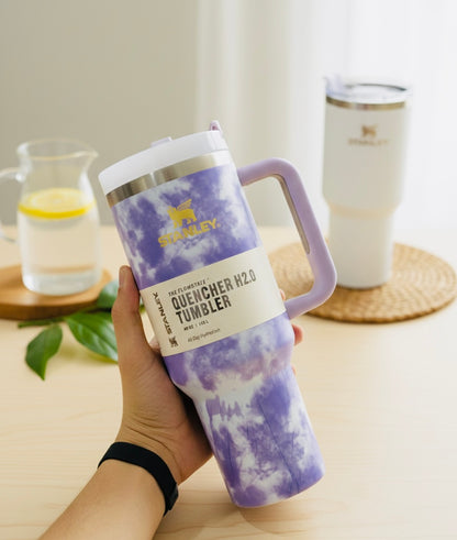 Marble Luxe Insulated Tumbler – 40oz with Handle