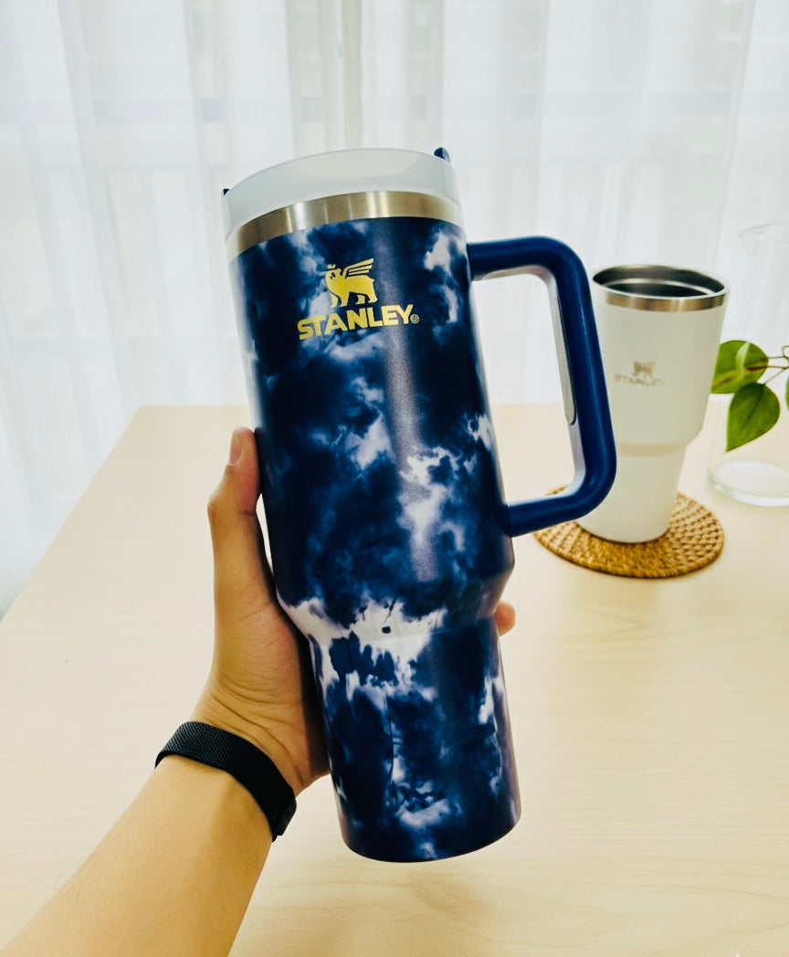 Marble Luxe Insulated Tumbler – 40oz with Handle