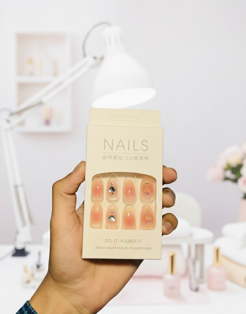 10 Pcs Deal On Nail Set With Free Marvel Makeup Sponge