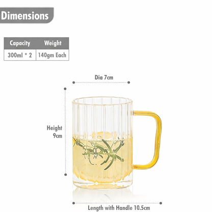 Echou Ribbed Borosilicate Glass Mug Set (2-Piece)