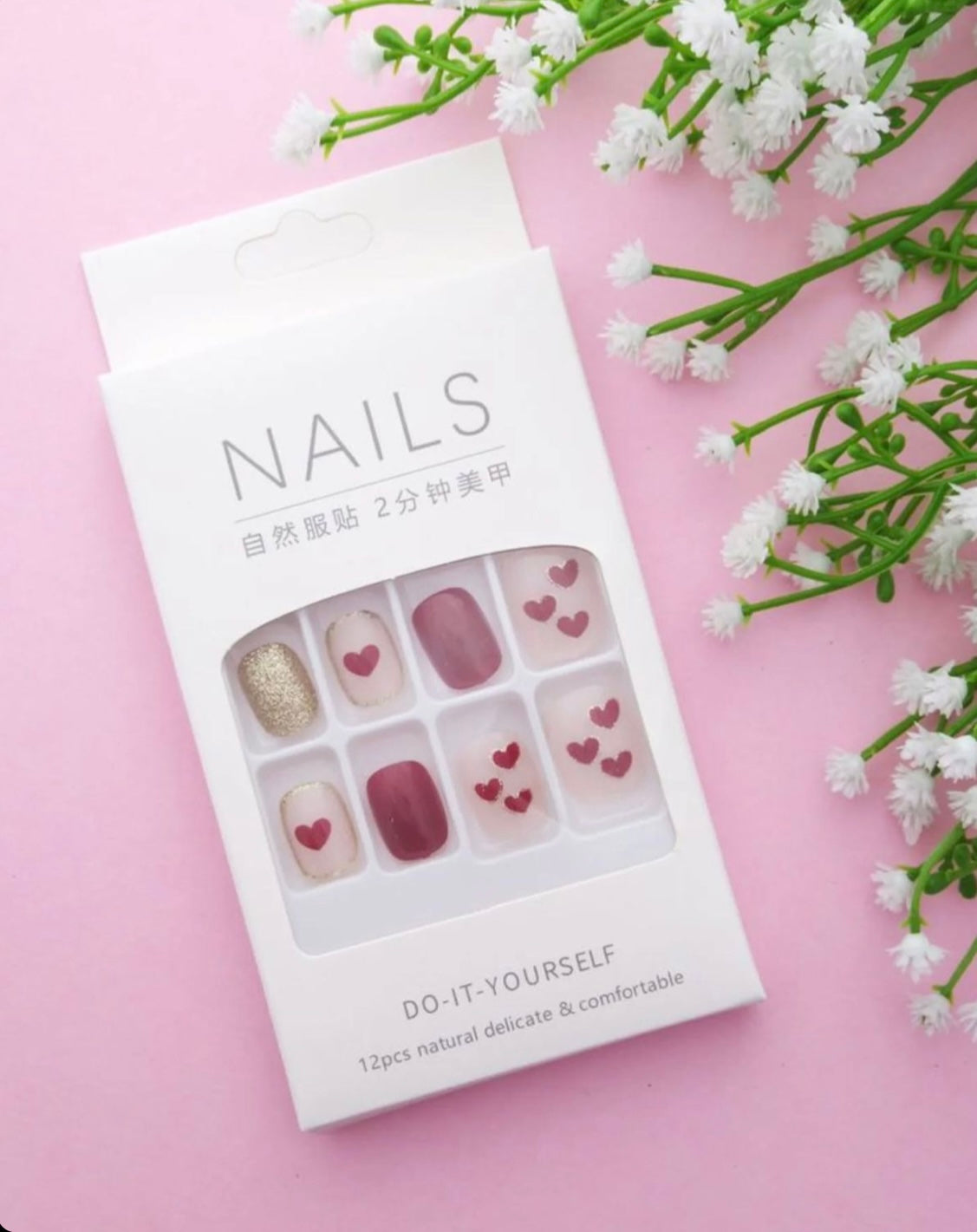 10 Pcs Deal On Nail Set With Free Marvel Makeup Sponge