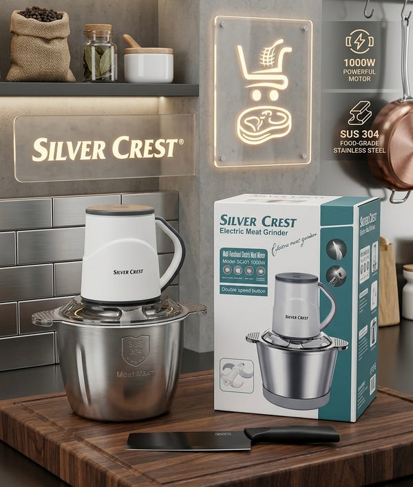 Silver Crest 3L Electric Meat Grinder + Knife gift