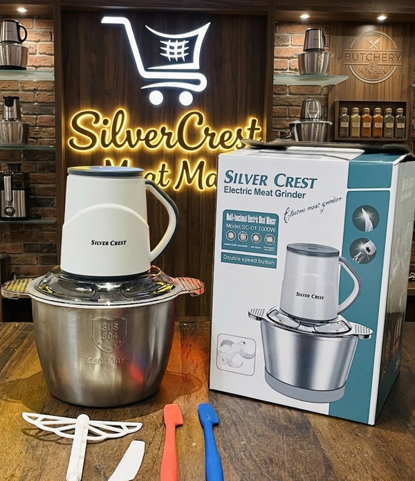Silver Crest 3L Electric Meat Grinder + silicone spatula gift