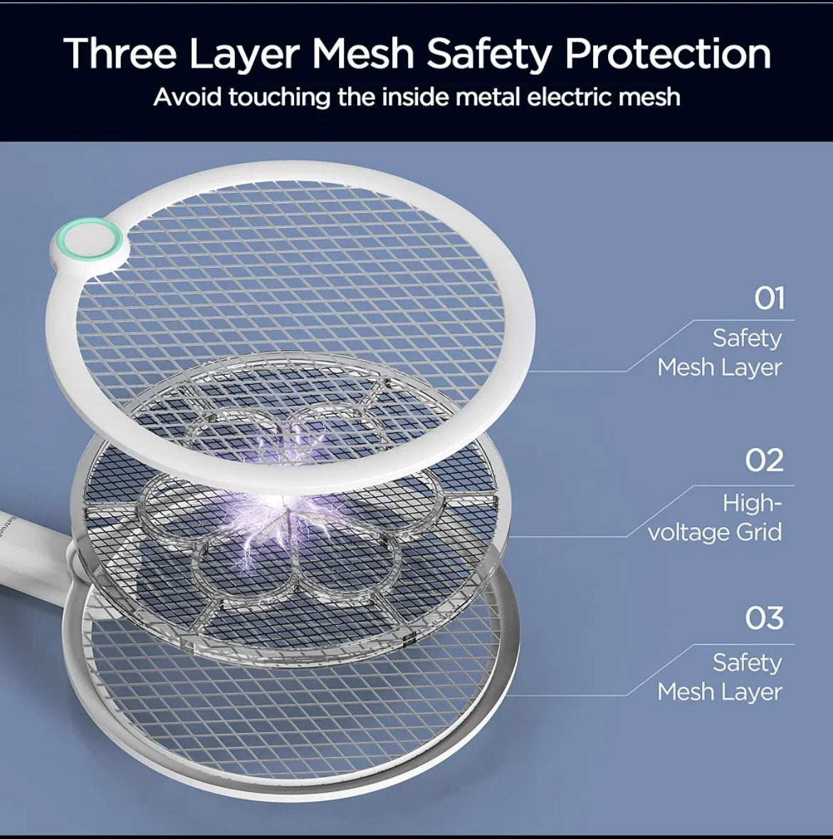 Vaelon V-989 Electric Mosquito Swatter Racket