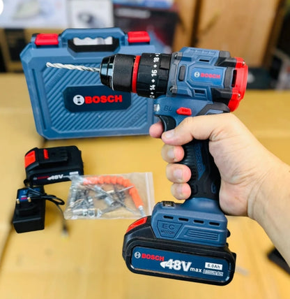 Bosch 48V Brushless Cordless Drill Machine Kit – 2 Batteries