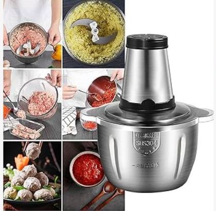 Silver Crest 3L Electric Meat and Vegetable Grinder 1000W - Stainless Steel Bowl