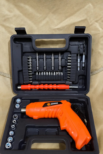ZORAK Electric Screwdriver Kit – Rechargeable + 47-Piece Tool Set + Heavy Duty Carry Case